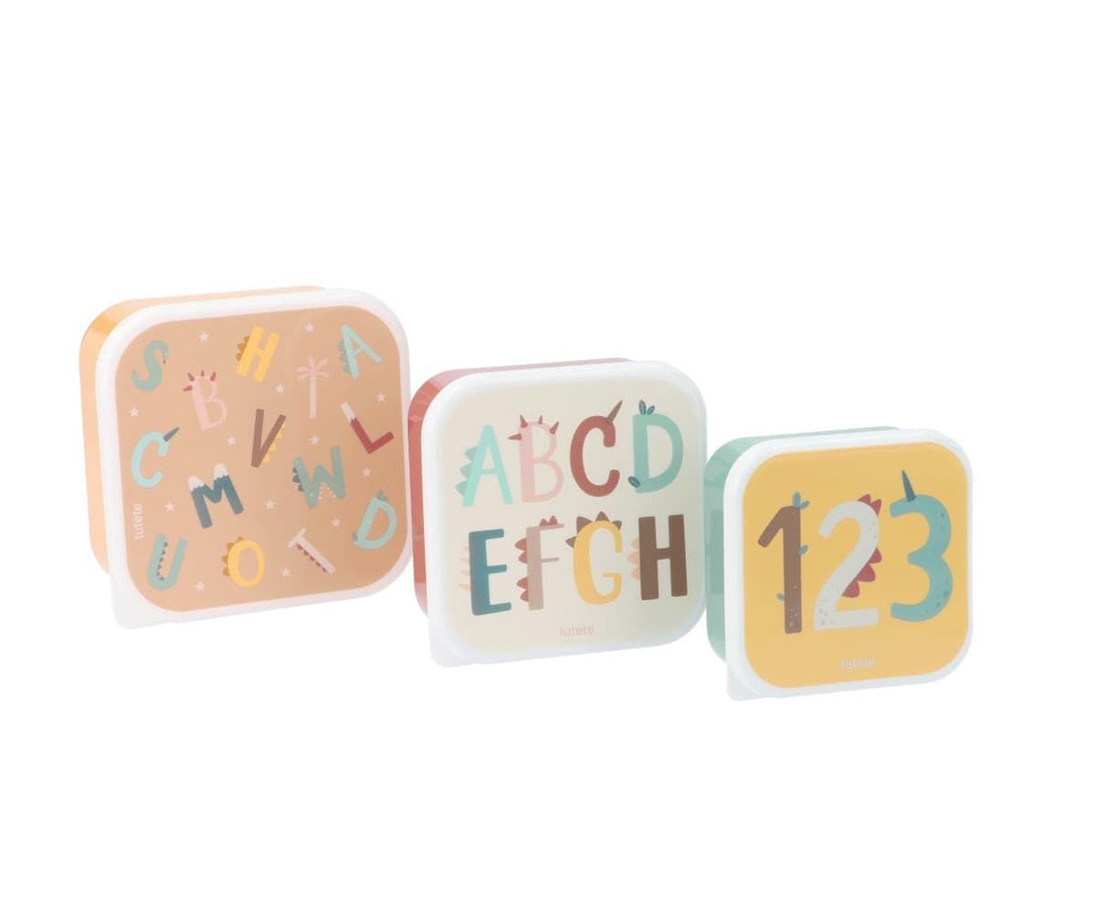 3 Cajas Almuerzo Funny Letters - Imagen 1
