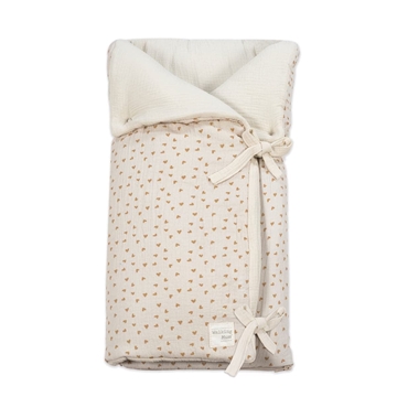 Arrullo/Manta Corazones Poppy Canela - Imagen 1