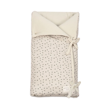 Arrullo/Manta Corazones Poppy Musgo - Imagen 1