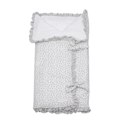 Arrullo/Manta Little Bloom Flor Gris - Imagen 1