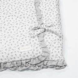 Arrullo/Manta Little Bloom Flor Gris - Imagen 2