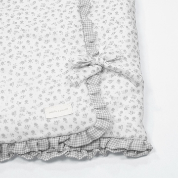 Arrullo/Manta Little Bloom Flor Gris - Imagen 2