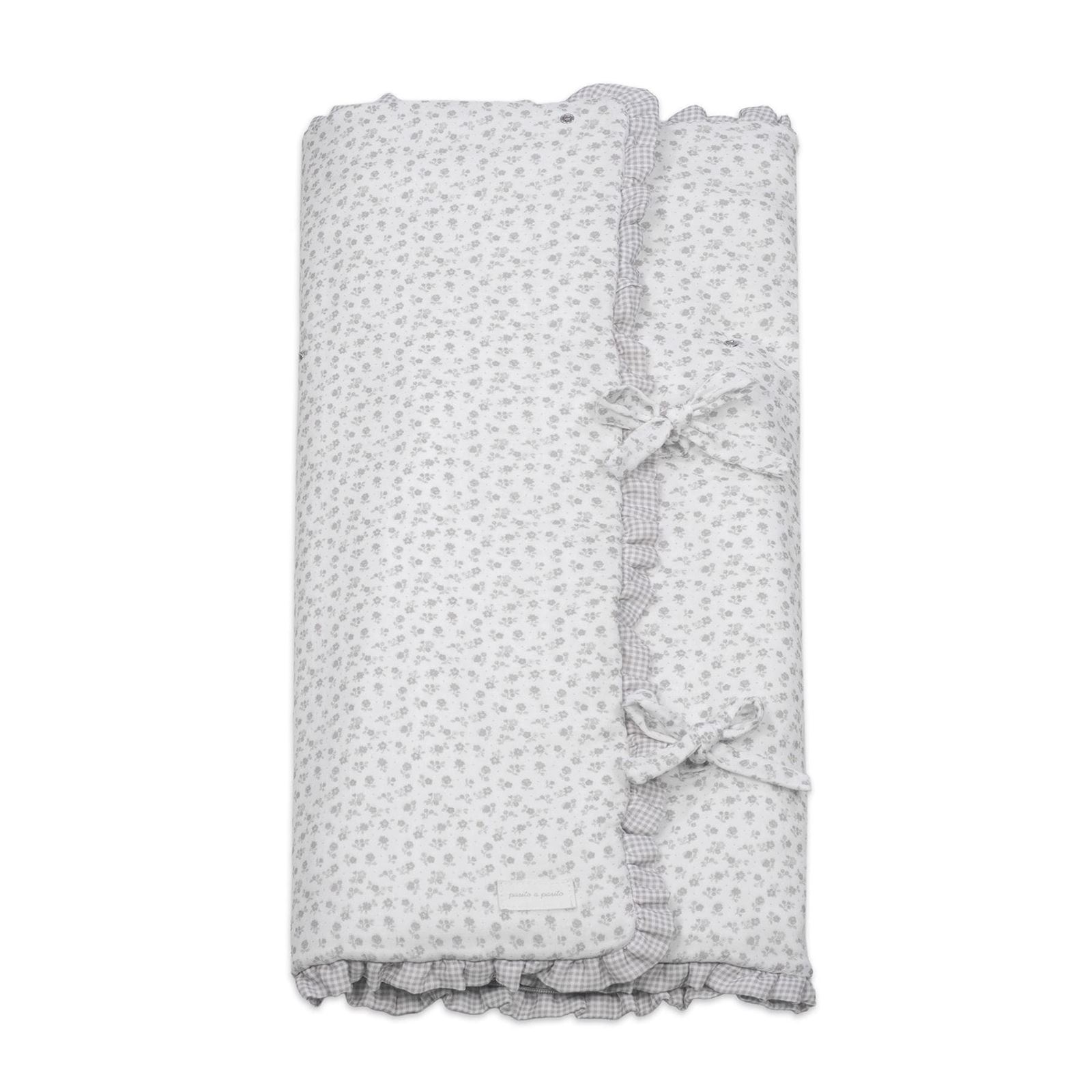 Arrullo/Manta Little Bloom Flor Gris - Imagen 3