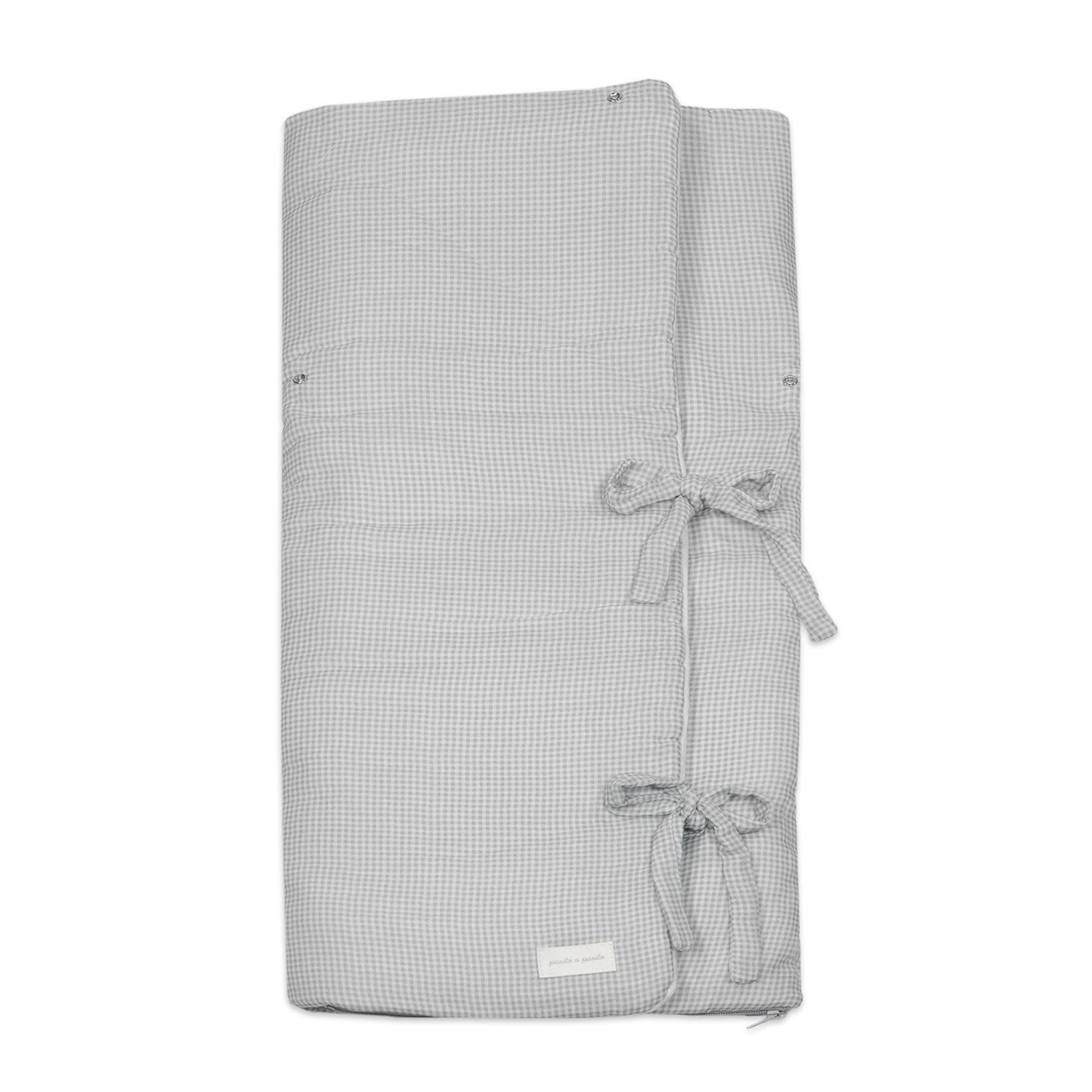 Arrullo/Manta Little Bloom Vichy Gris - Imagen 3