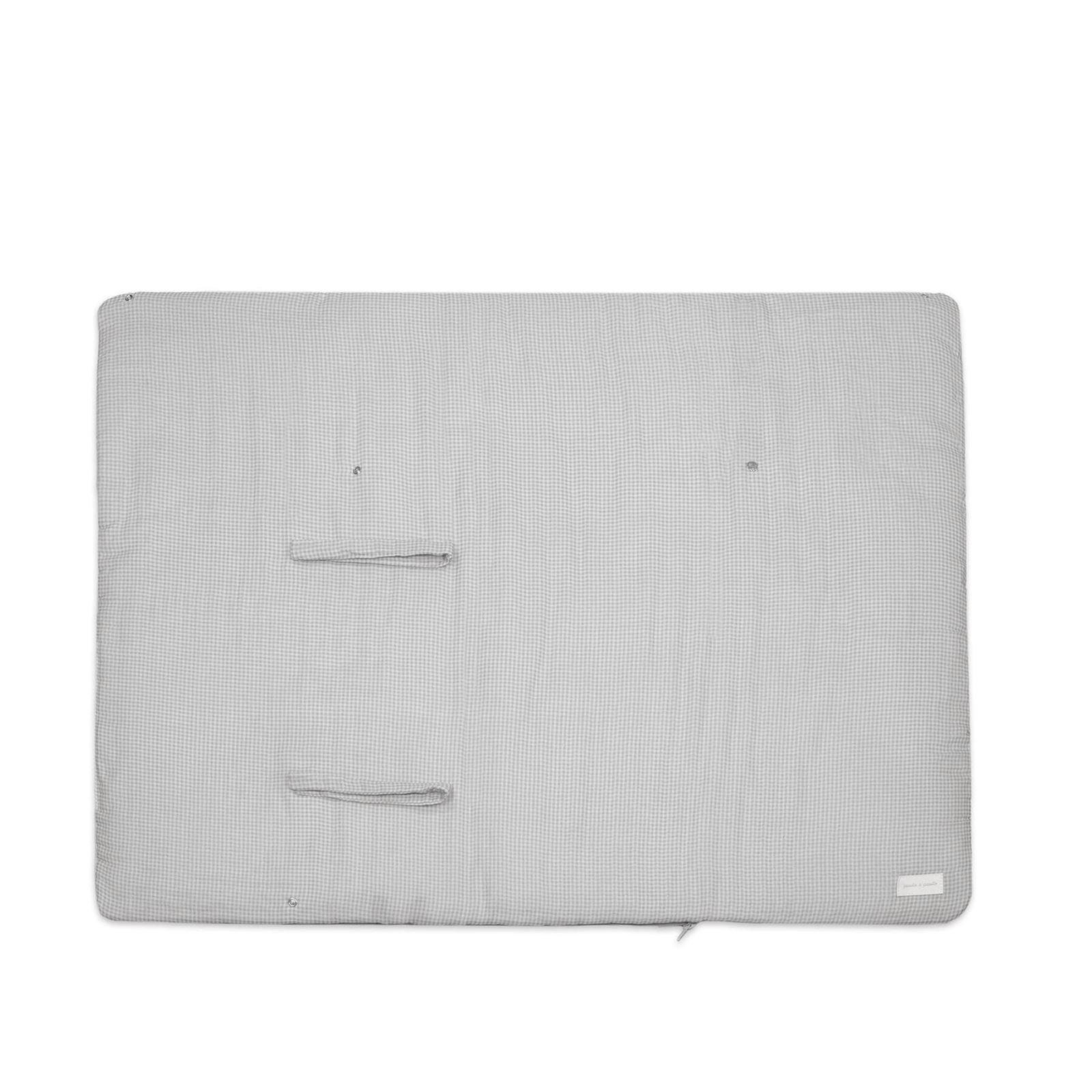 Arrullo/Manta Little Bloom Vichy Gris - Imagen 4