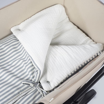 Arrullo/Manta Praliné Rayas Matcha - Imagen 2