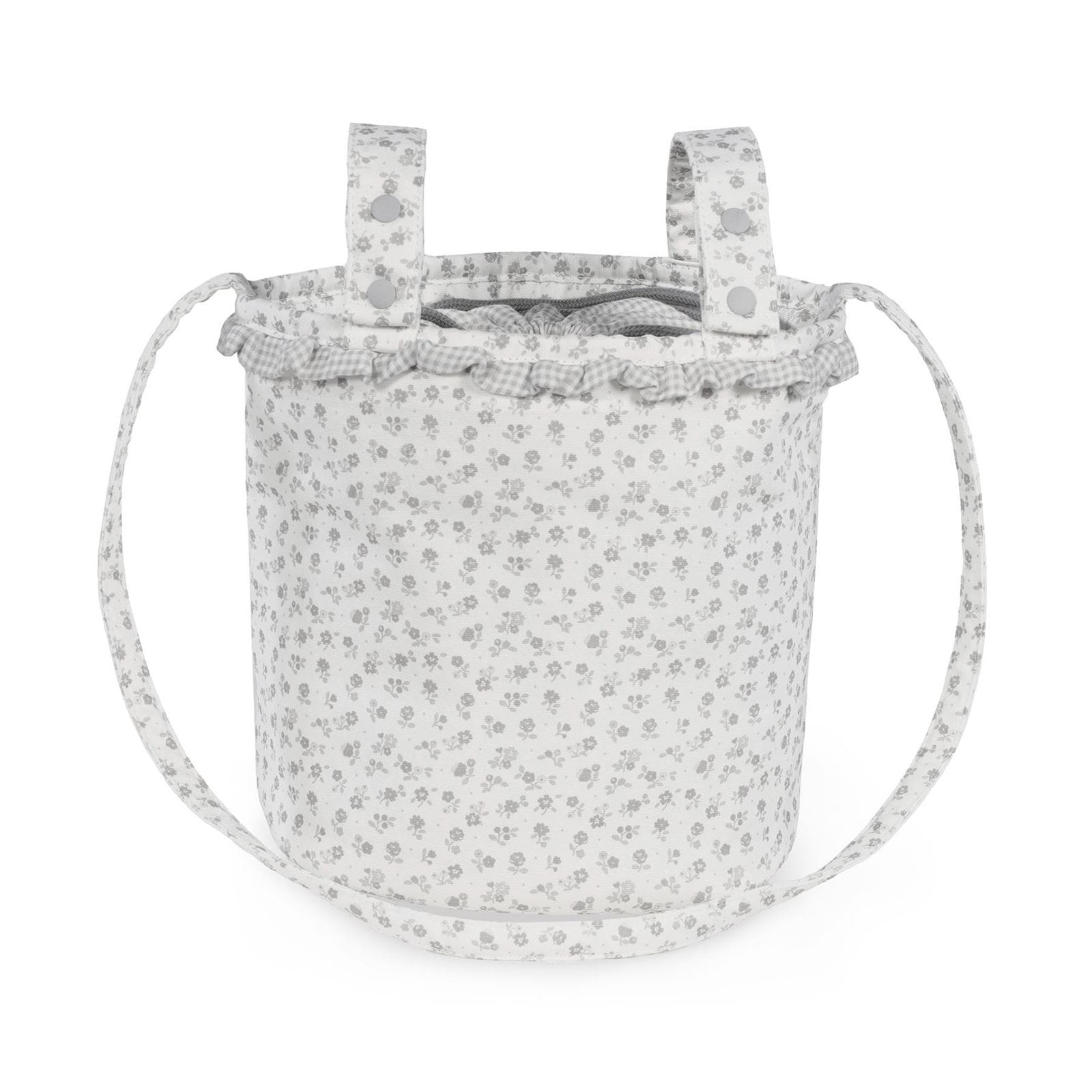 Bolsa Bucket Little Bloom Flor Gris - Imagen 4