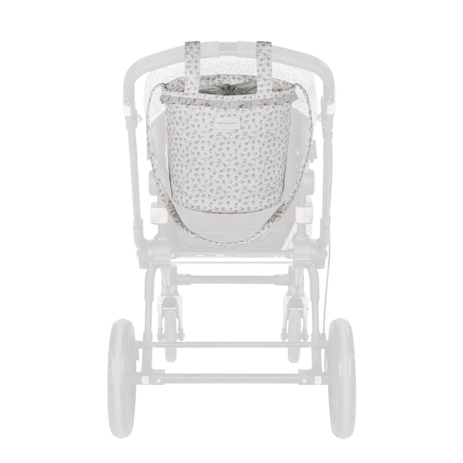 Bolsa Bucket Little Bloom Flor Gris - Imagen 6