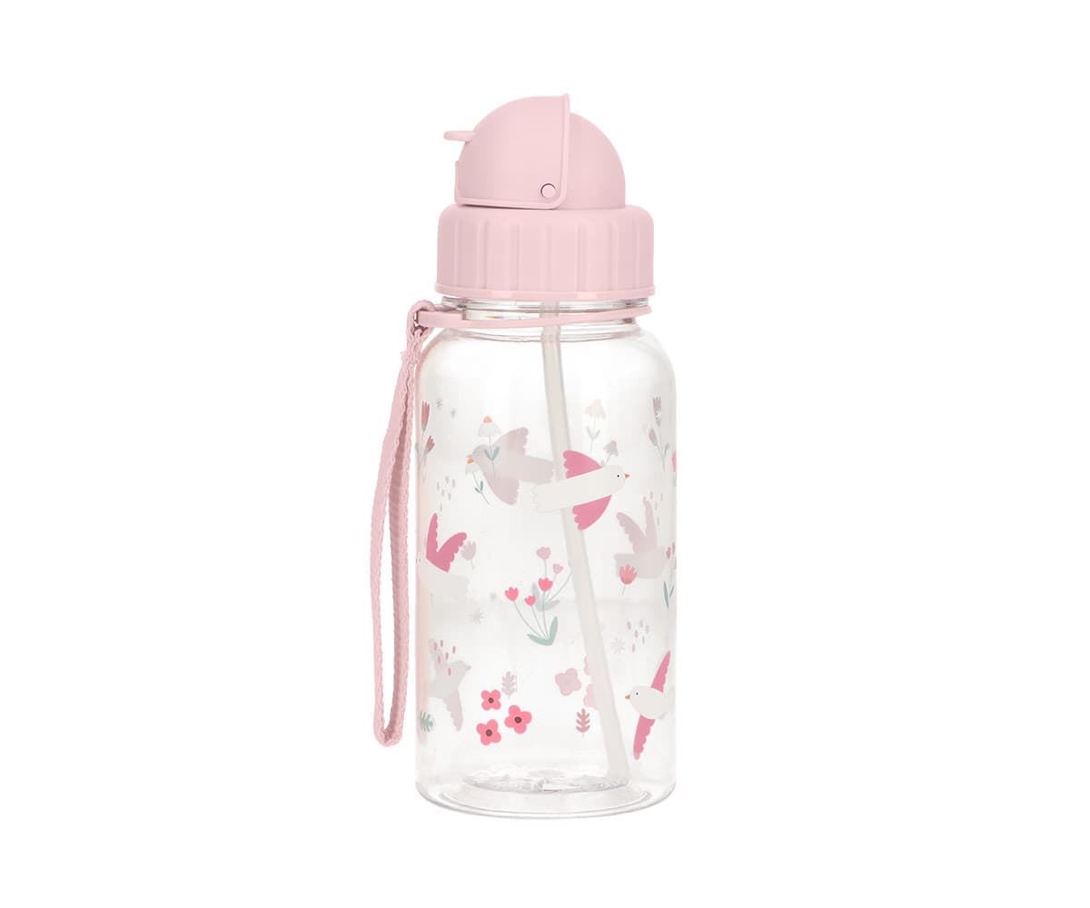 Botella de Plástico con Pajita Blossom Birds - Imagen 1