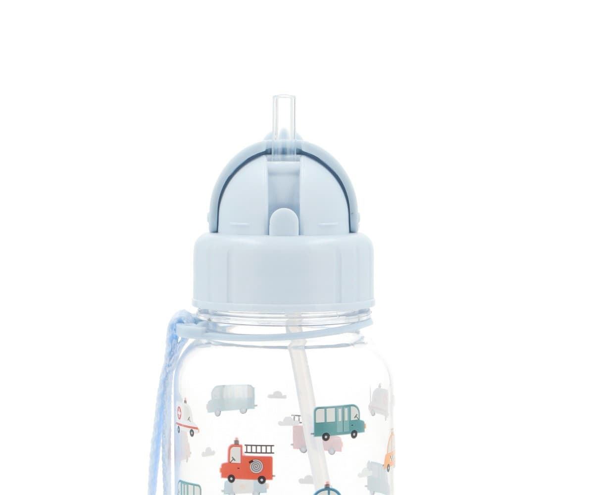 Botella de Plástico con Pajita City Cars - Imagen 2