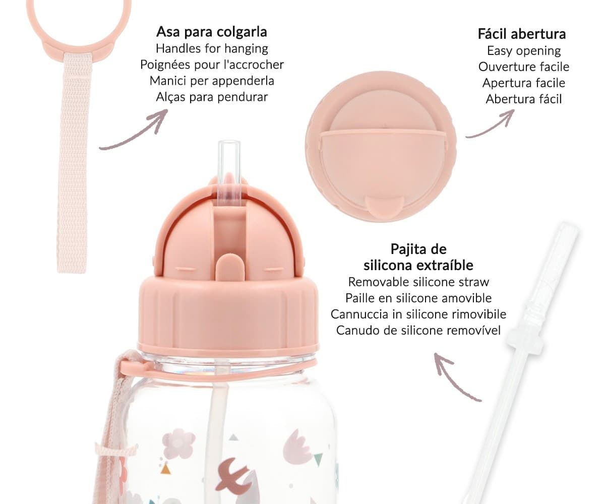 Botella de Plástico con Pajita Geometric Nature - Imagen 3