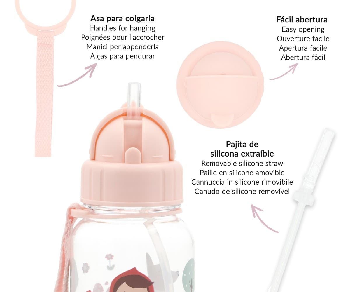 Botella de Plástico con Pajita Little Red - Imagen 3