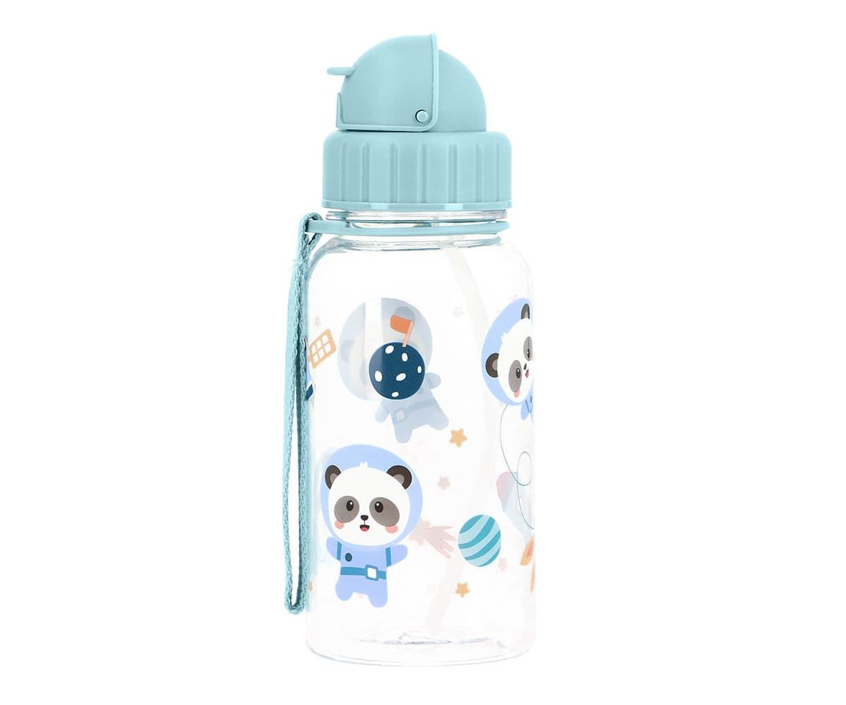 Botella de Plástico con Pajita Pandas in Space - Imagen 1