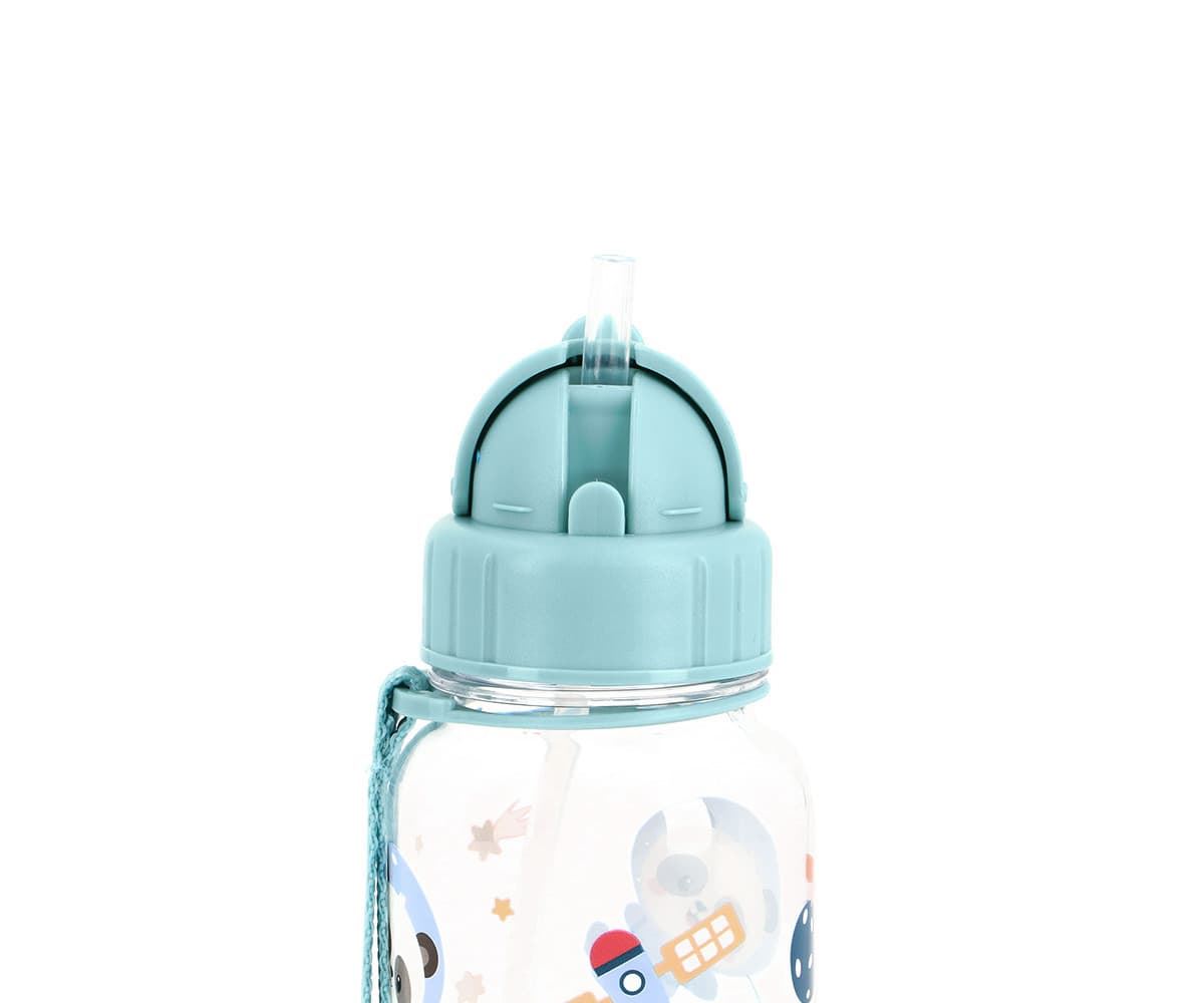 Botella de Plástico con Pajita Pandas in Space - Imagen 2
