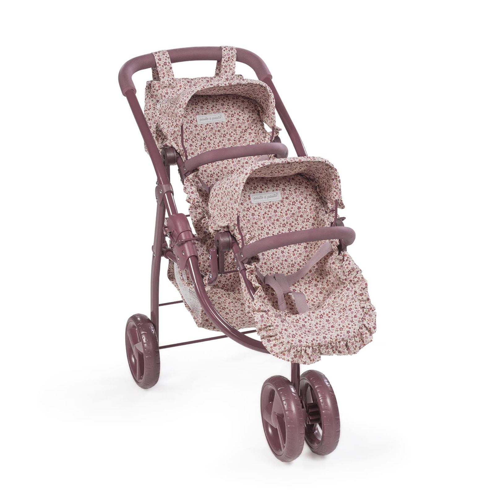 Carrito Gemelar para Muñecas Cherry Flores - Imagen 1