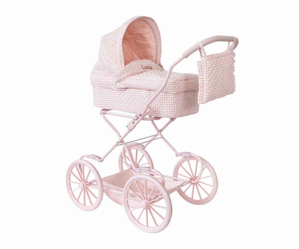 CARRITO PARA MUÑECAS VICHY ROSA TUTETE - Imagen 1