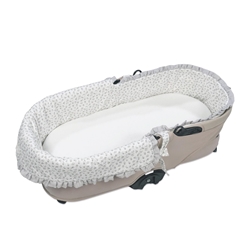 Cubre Cuco Dual + Sábana Ajustable Little Bloom Flor Gris - Imagen 1