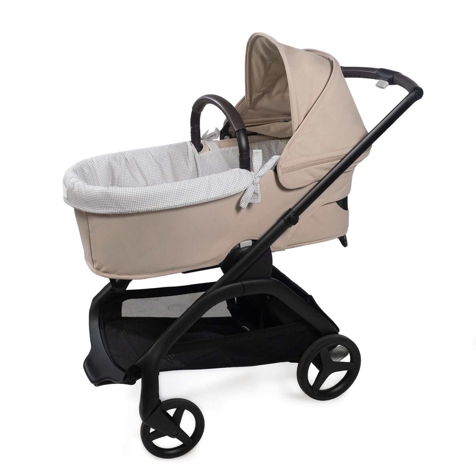 Cubre Cuco Dual + Sábana Ajustable Little Bloom Vichy Gris - Imagen 3