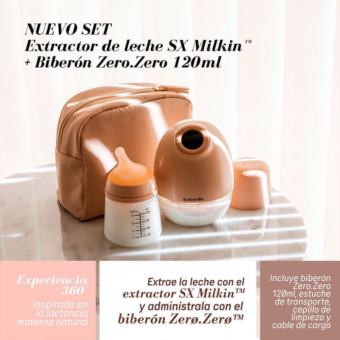 Extractor Manos Libres + Biberón Zero.Zero 120 ml Suavinex - Imagen 6