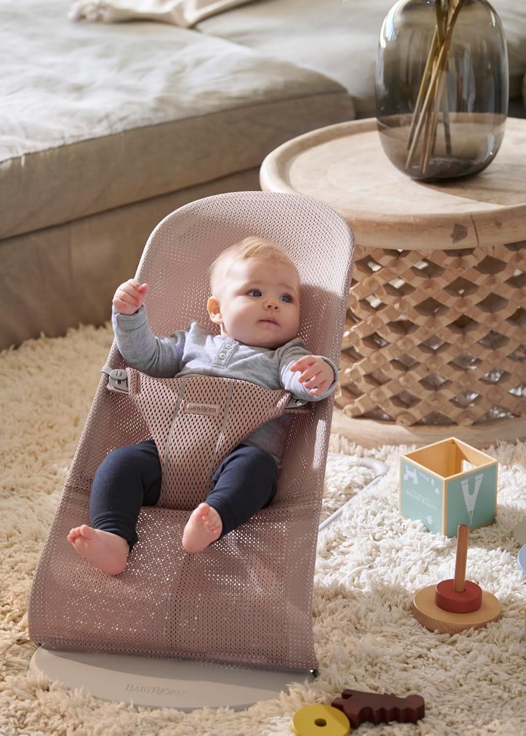 Hamaca BabyBjörn Bliss Tejido Malla Rosa Palo - Imagen 2