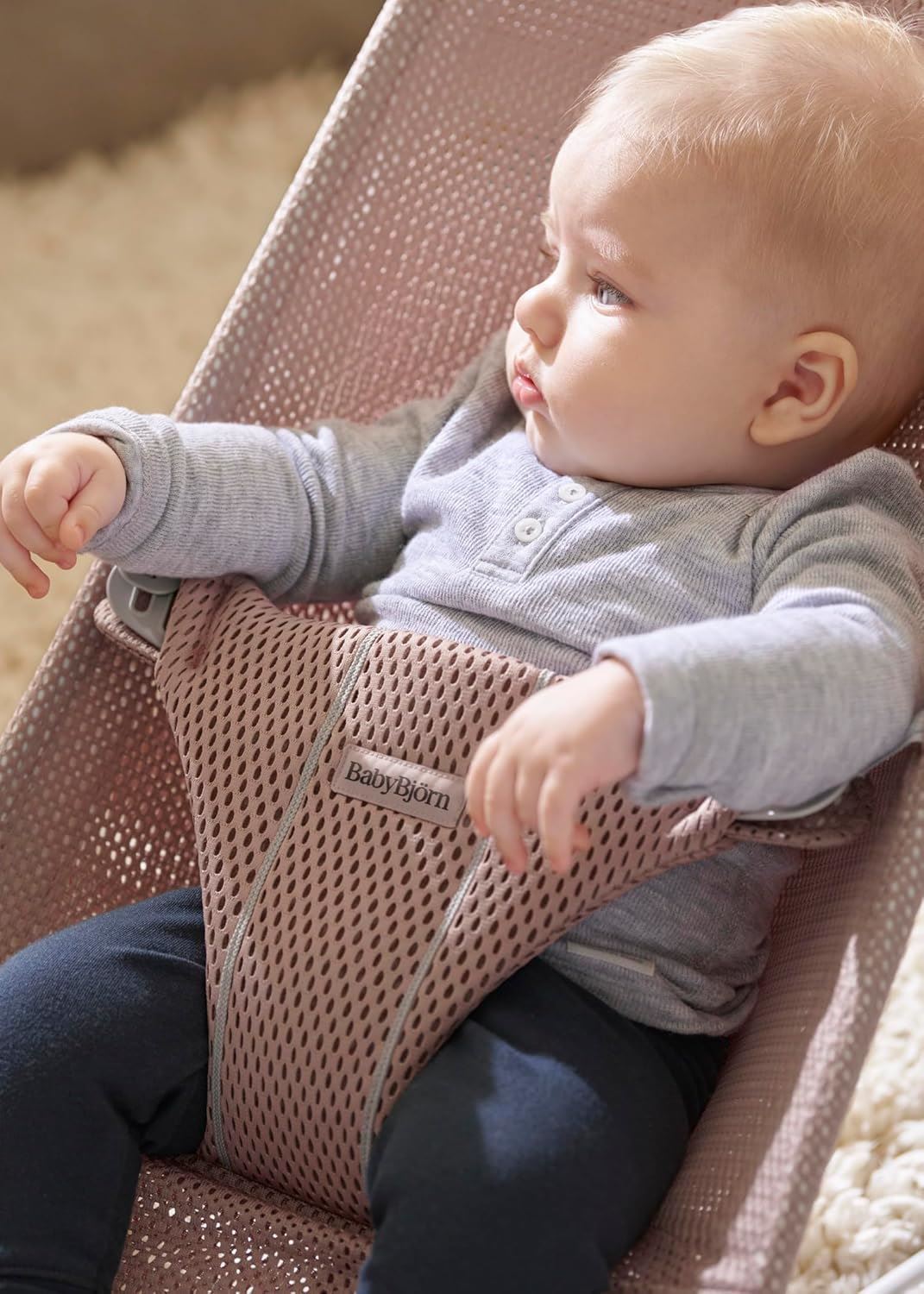 Hamaca BabyBjörn Bliss Tejido Malla Rosa Palo - Imagen 3