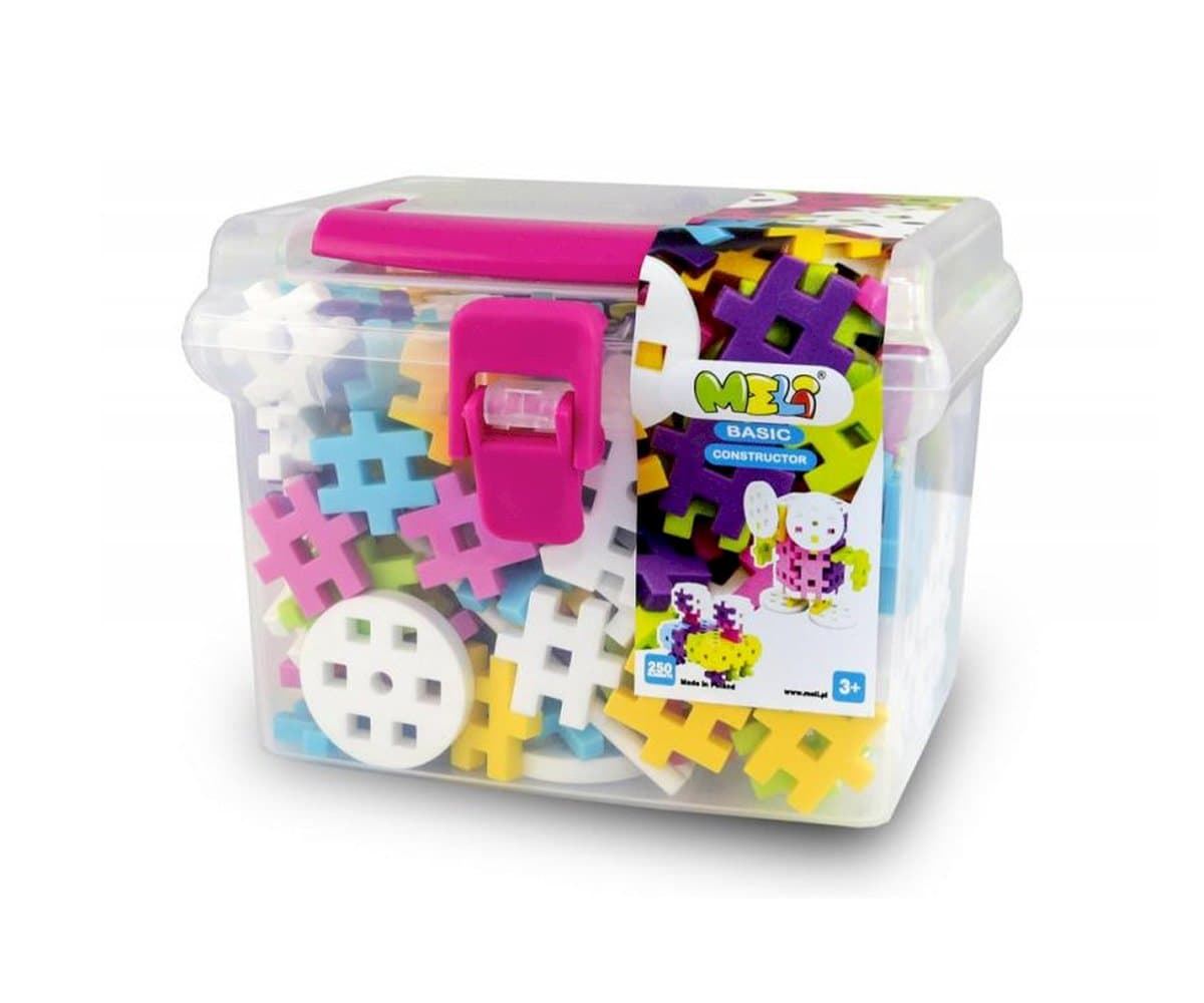 MELI BASIC CONSTRUCTOR PASTEL 250 PIEZAS TRAVEL BOX - Imagen 1