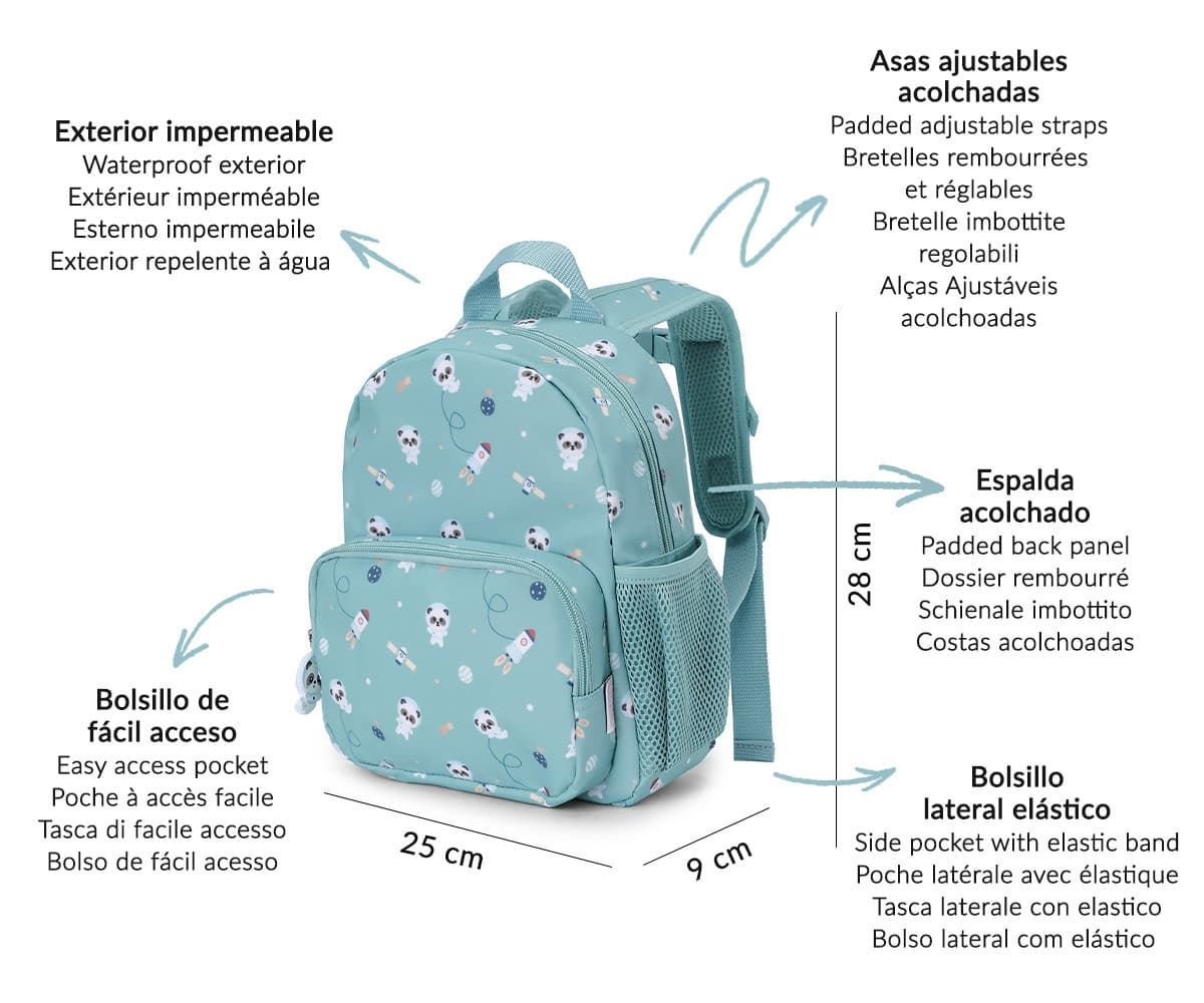 Mochila Infantil Pandas in Space - Imagen 5