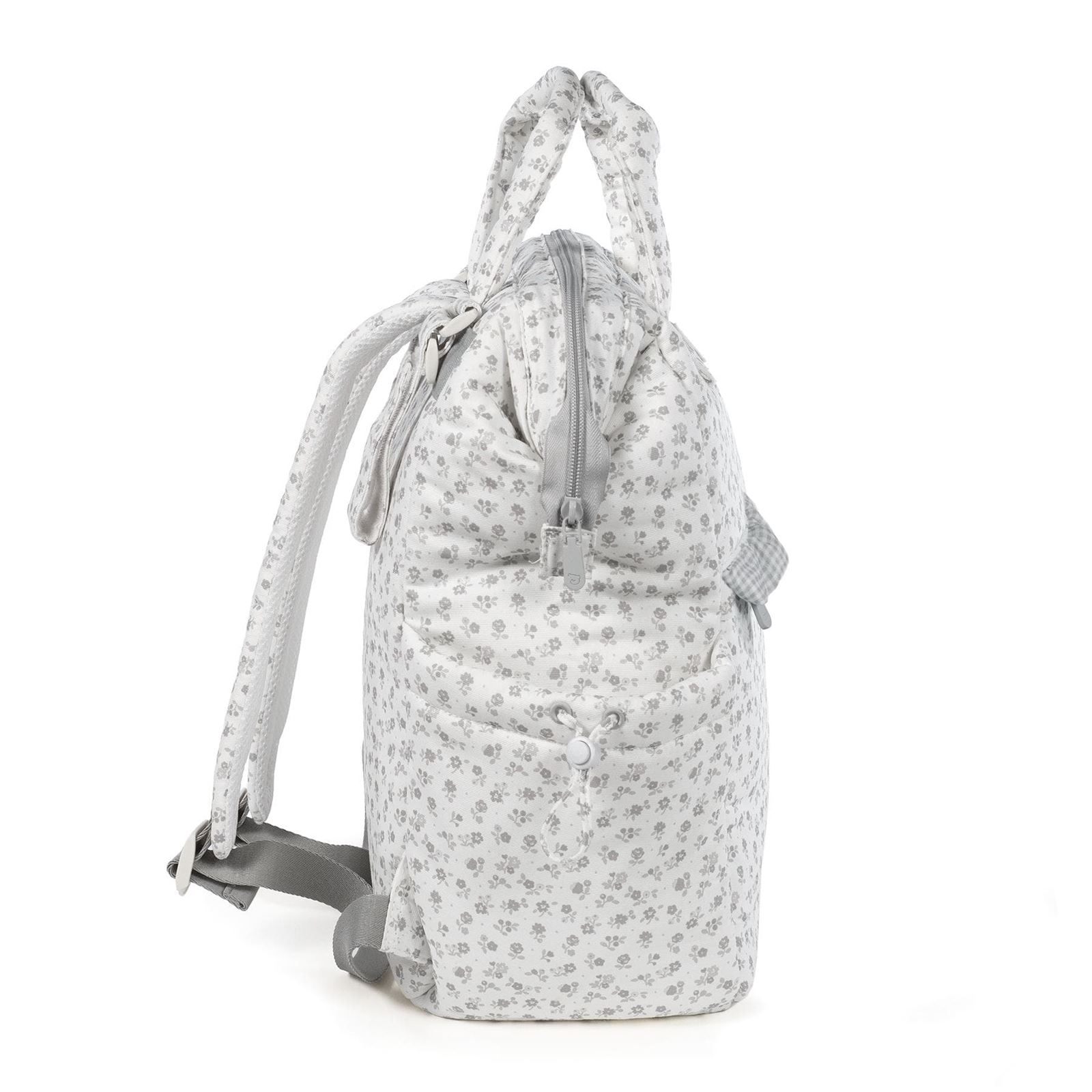 Mochila Little Bloom Flor Gris - Imagen 3