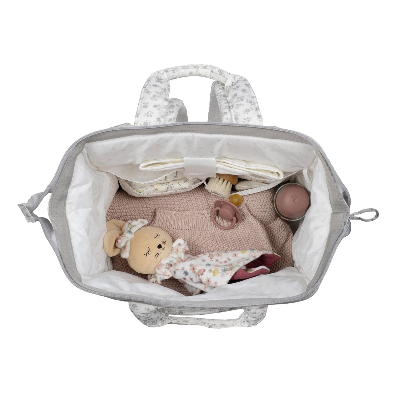 Mochila Little Bloom Flor Gris - Imagen 6