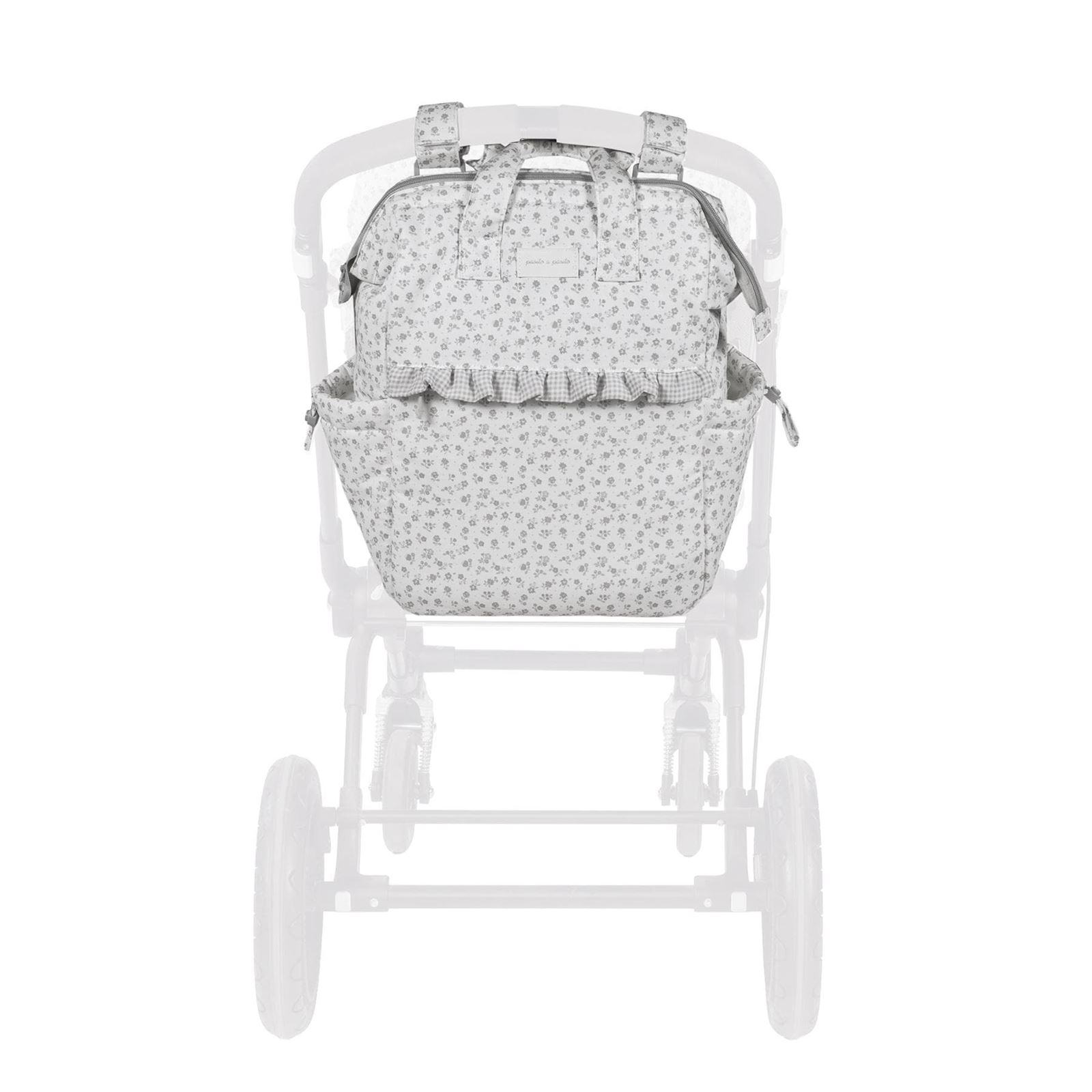 Mochila Little Bloom Flor Gris - Imagen 7