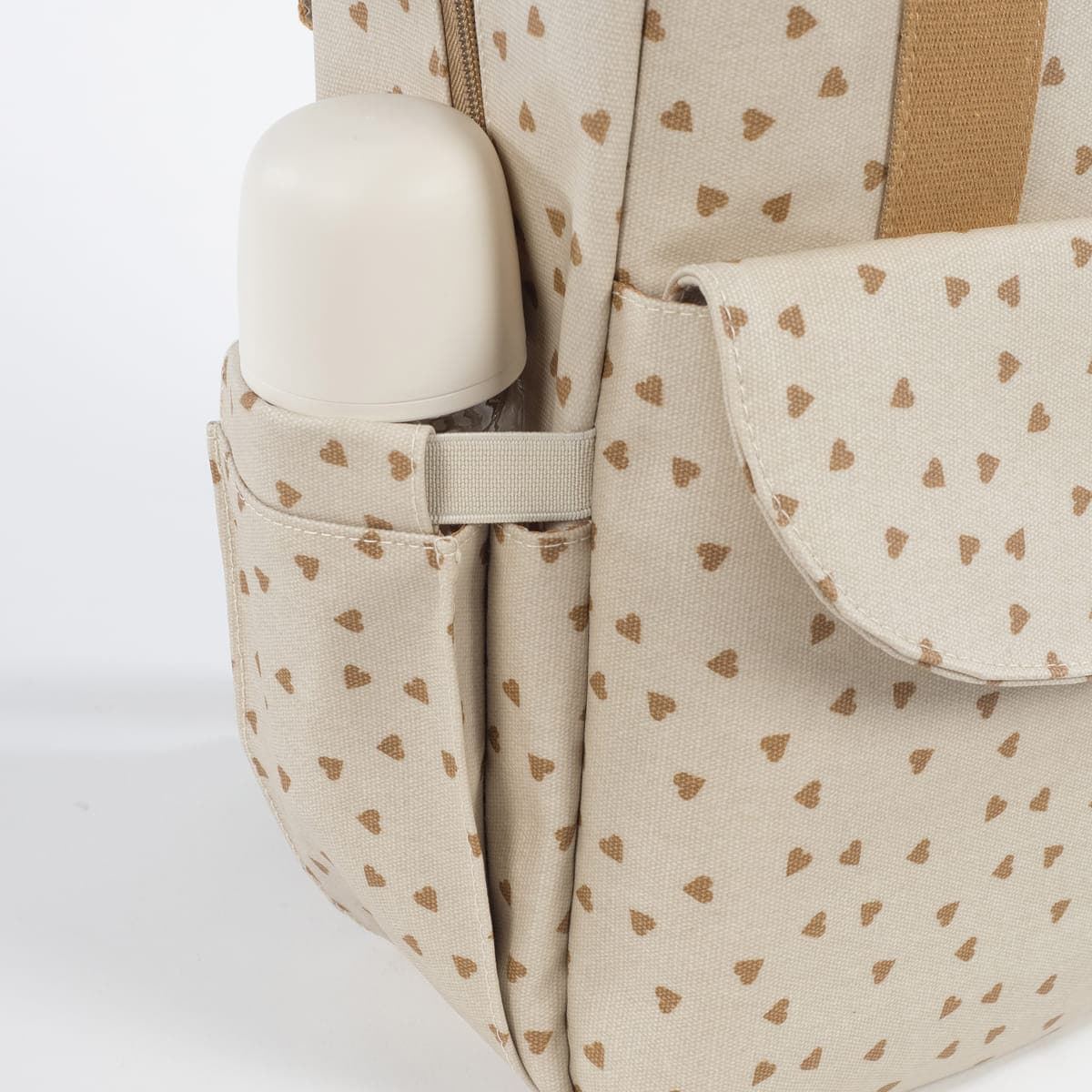 Mochila maternal Corazones Poppy Canela - Imagen 6