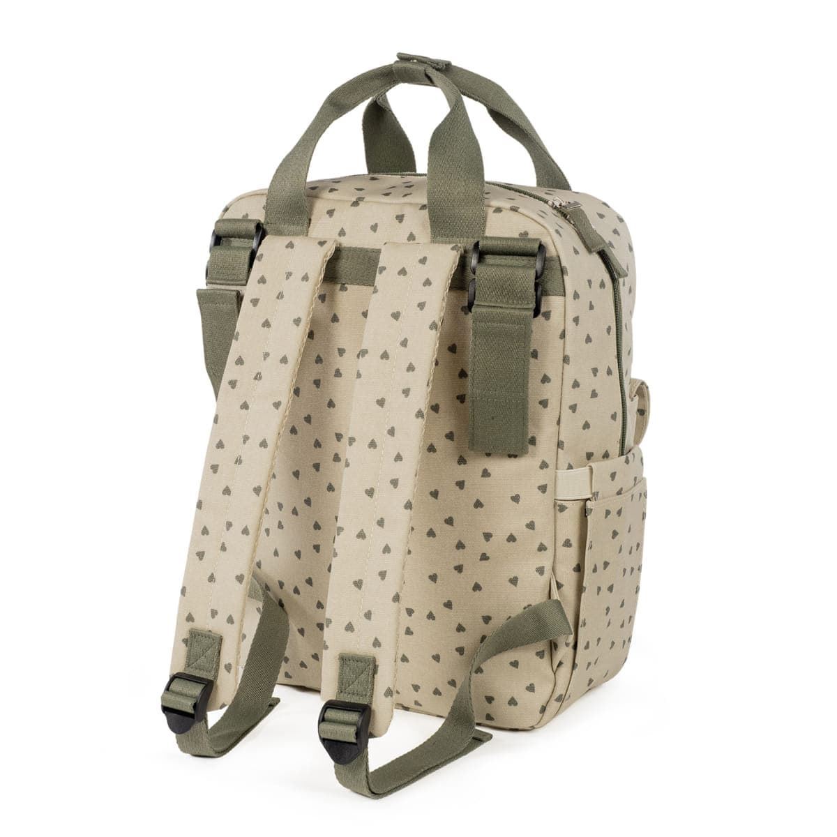 Mochila maternal Corazones Poppy Musgo - Imagen 3