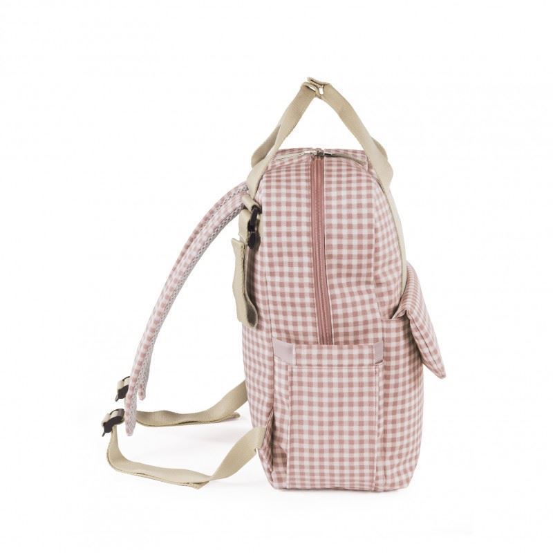 Mochila maternal I Love Vichy rosa - Imagen 3