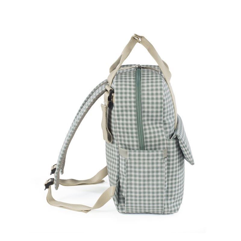 Mochila maternal I Love Vichy verde - Imagen 3