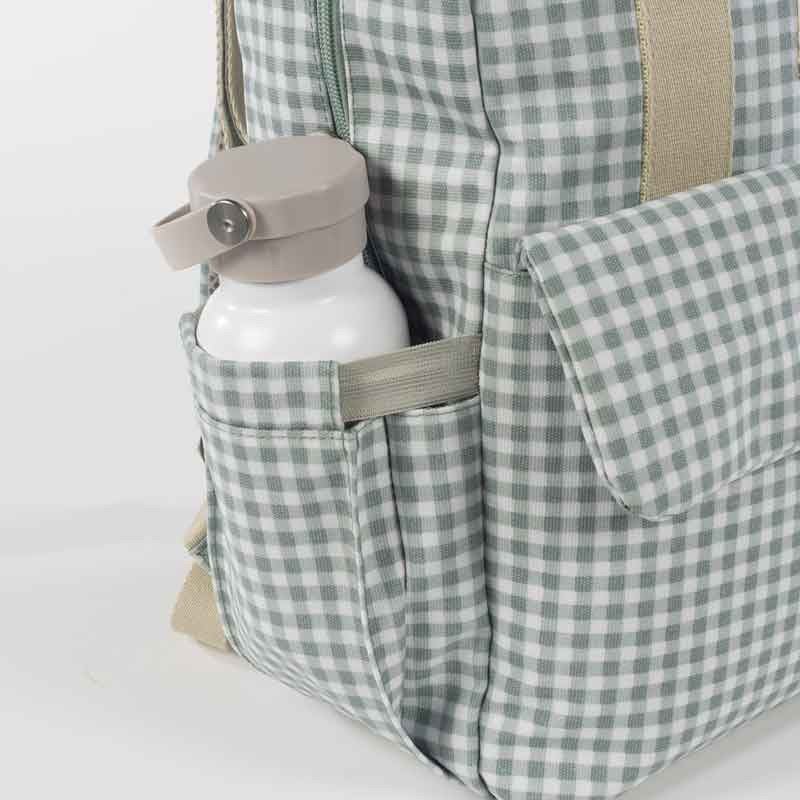 Mochila maternal I Love Vichy verde - Imagen 5