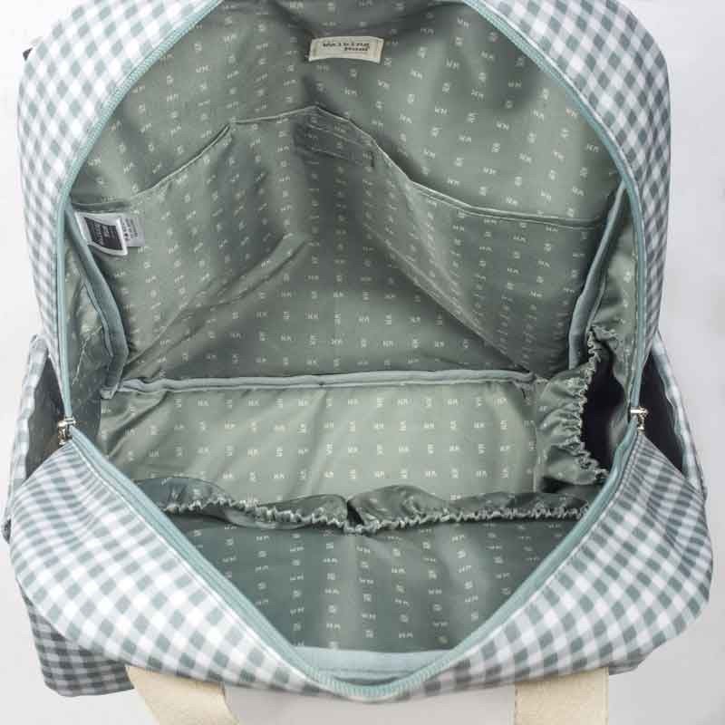 Mochila maternal I Love Vichy verde - Imagen 6