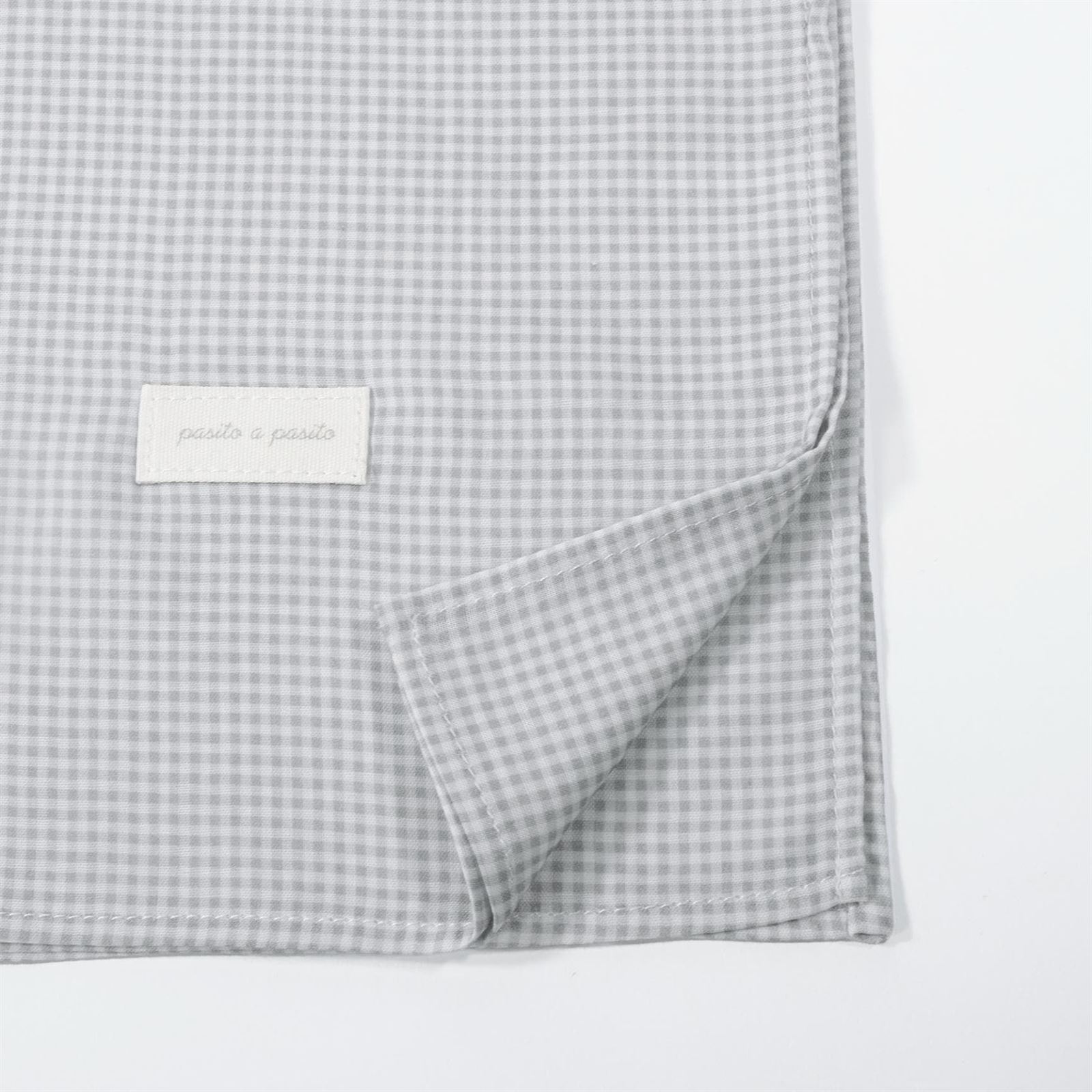 Muselina Little Bloom Vichy Gris - Imagen 2