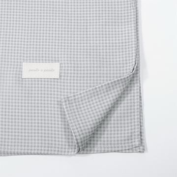 Muselina Little Bloom Vichy Gris - Imagen 2