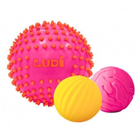 Pack 3 Pelotas Sensoriales Ludi Rosa - Imagen 1