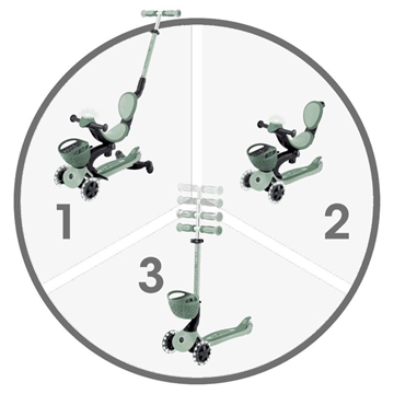 Patinete Go Up Baby Luces 360º Oliva - Imagen 2