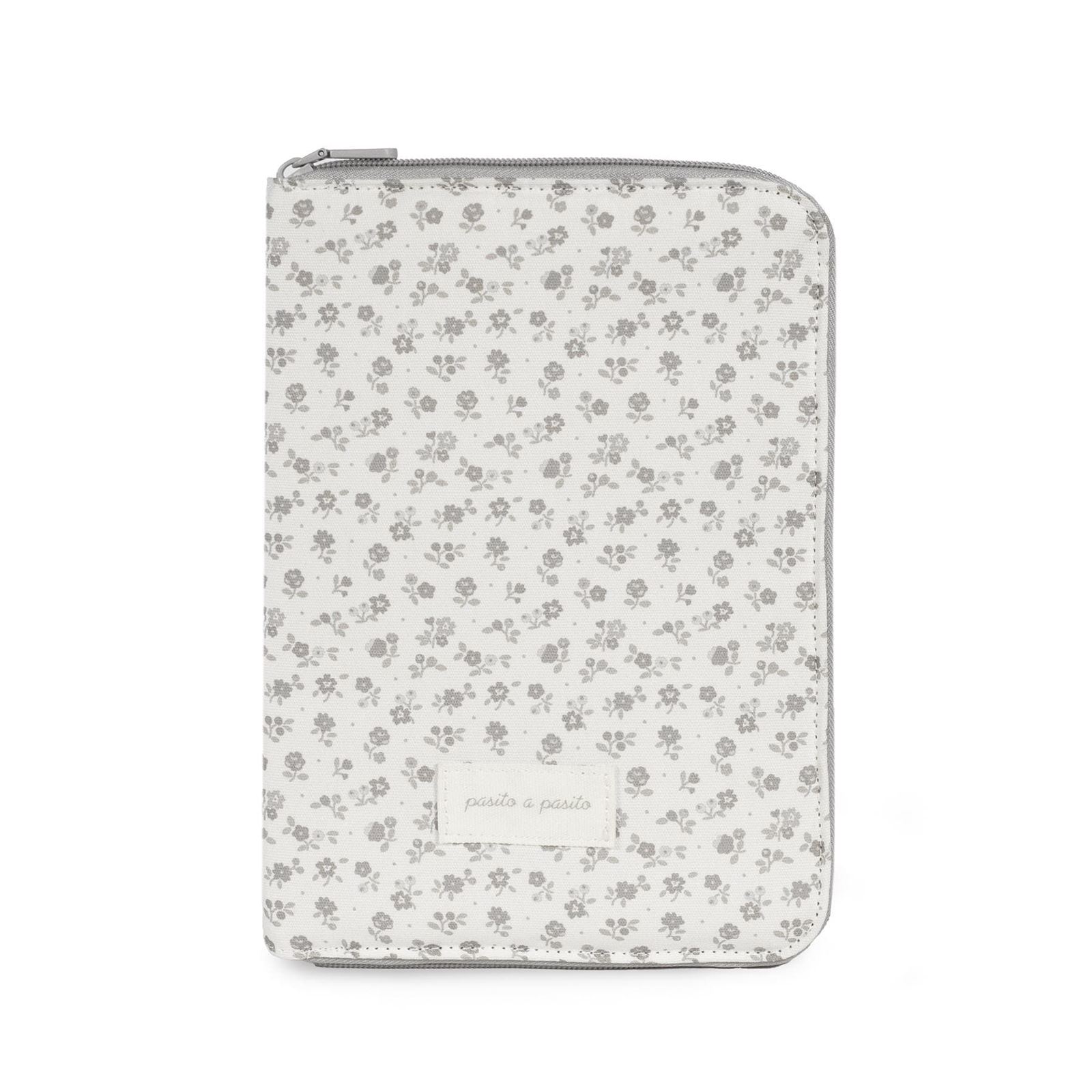 Portadocumentos Little Bloom Flor Gris - Imagen 1