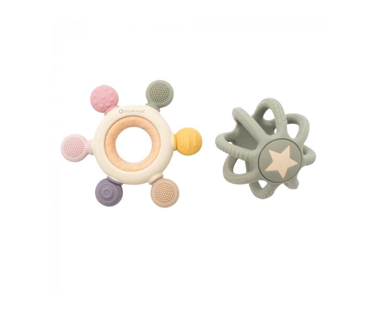 Set de 2 Mordedores Sensoriales Silicona Pink - Imagen 1
