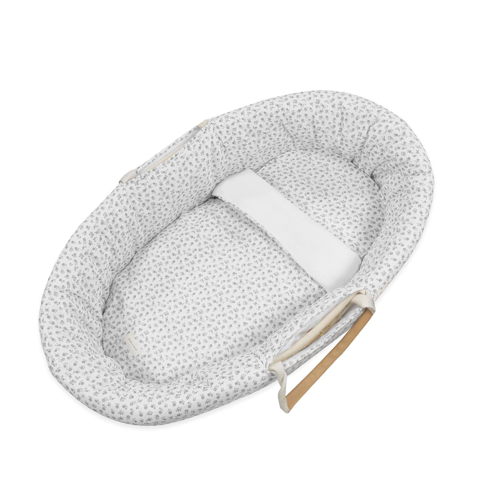 Vestiduras para Moisés Little Bloom Flor Gris - Imagen 1