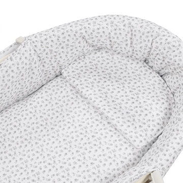 Vestiduras para Moisés Little Bloom Flor Gris - Imagen 2